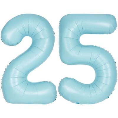 XL Folienballon hellblau Zahl 25