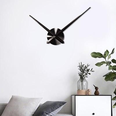 Inspired Deals DIY Stainless Steel Wall Clock Large Modern Wall Decor For Home & Office black