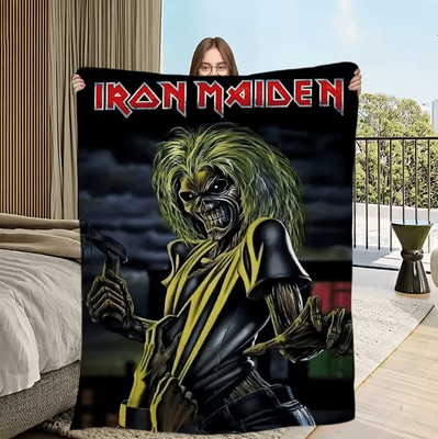 Inspire Curations Iron Maiden Skeleton Flame Soft Throw Blanket zgt 2 80x120cm(2.6x3.9ft
