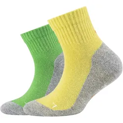 2er Pack camano Pro Tex Function Quarter Sportsocken Kinder 0080 - green flash 31-34