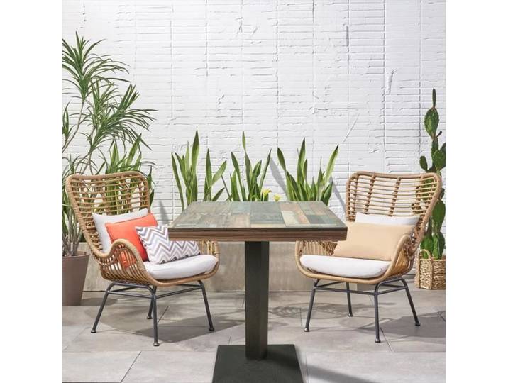 Table à Manger Carrée - HOMEWELL - YIPEEMA - Bois et Métal - 60x60x75cm - 4 Places