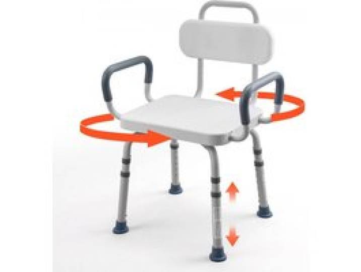 VEVOR Chaise de Baignoire Pivotante à 360°, Banc de Transfert Baignoire avec Dossier et Accoudoirs, Capacité 180 kg, Siège de Douche pour Adultes, Personnes Âgées et Handicapés, Hauteur Réglable