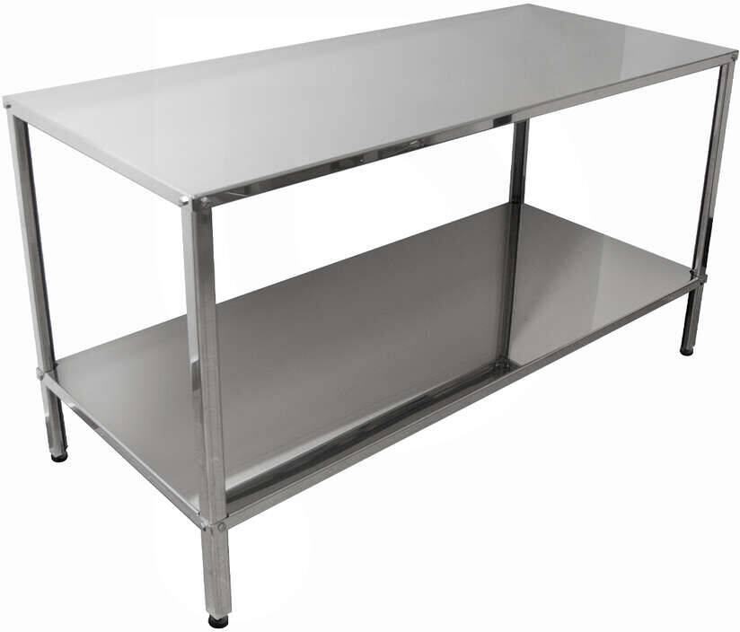 Polsinelli Tavolo acciaio Inox con ripiano 120 x 70 cm