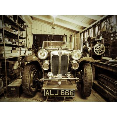 Fototapete PAPERMOON "Vintage Sports Car", bunt, B:2,5m L:1,86m, Vlies, Tapeten