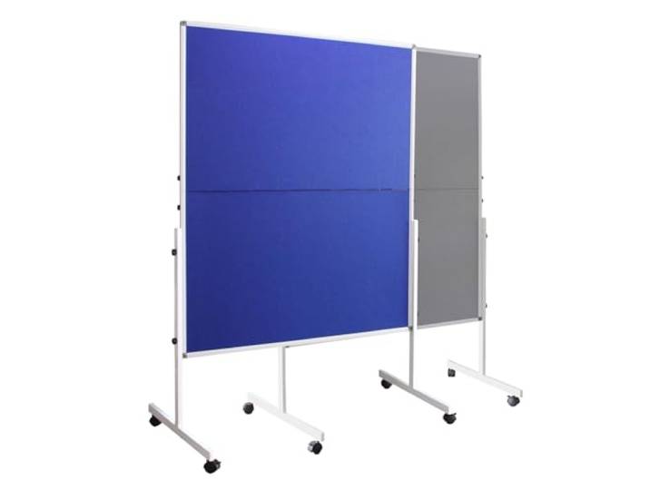 DEVELOP Mobile Raumtrenner mit Pinnwand-Funktion 120x150 cm Blaues Stoffgewebe klappbar, beidseitig nutzbar Als Trennwand, Präsentationsfläche & Pinnwand