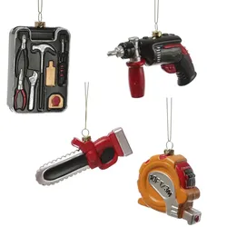 MARELIDA Weihnachtsbaumschmuck Werkzeug Set Bohrmaschine Maßband Säge