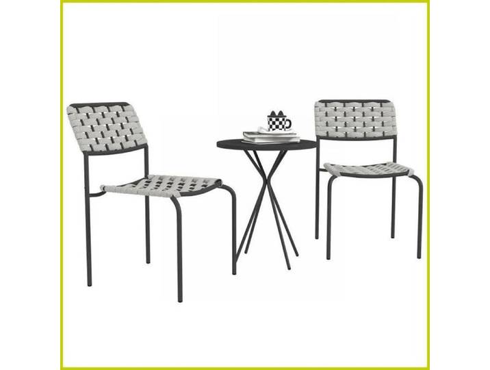 Set de Terrasse 3 Pièces - Sunjet - Lounge pour 2 Personnes Polyrattan Étanche Gris