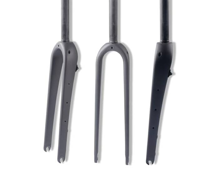 HZXQCVB 700C Starre Gabel Aus Kohlefaser 1-1/8'' Gerades/konisches Rohr Schnellspanner 9 X100mm Scheibenbremse Gravel Rennrad Gabel(Matt Black,Straight)