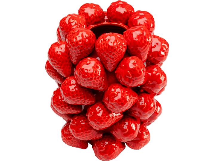 Tischvase KARE DESIGN Vase Strawberries , rot, B:21cm H:24cm T:21cm, Porzellan, Vasen, Tischvase