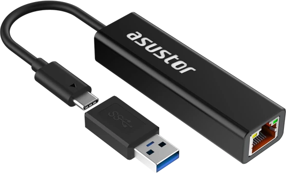 Asustor ZUB AS-U2.5G2, Netzwerkadapter USB-C/USB-A 2.5GBase