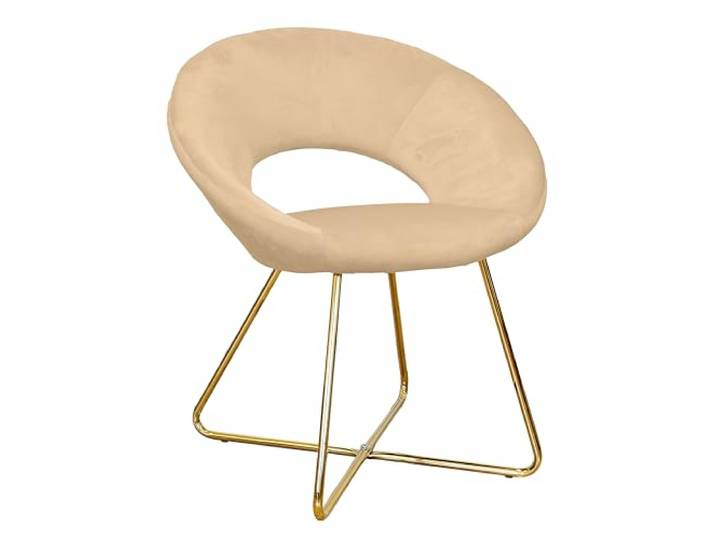 GARDENIA Vellutino Sessel rund London Sand, Wildleder, 65 x 59 x 74 cm