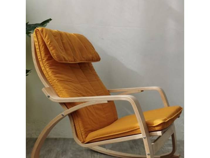 WEIDPHL Coussin De Remplacement pour Chaise en Coton Poang\, Housse De Fauteuil Multicolore\, Coussin en Tissu Amovible\, Chaise en Coton Poang Rembourrée Épaisse\,Jaune