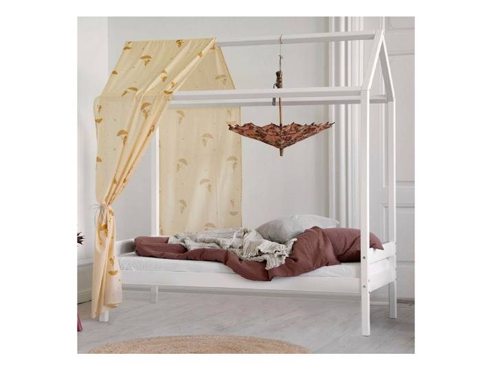 Hoppekids Kinderbett ECO Comfort Bett, Hausbett mit Dach wahlweise mit Rausfallschutz