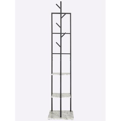 Garderobenständer HEINE HOME, schwarz (schwarz, grau), B:40cm H:182cm T:40cm, Metall, Garderobenständer
