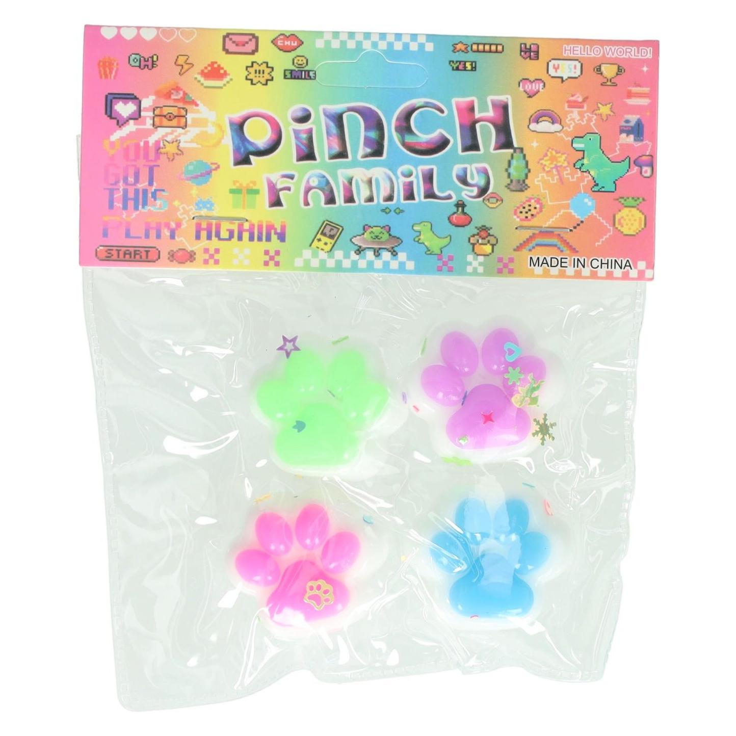 Jono Toys Pinch Family - Tierpfoten-Squishy, 4 Stück (9974)