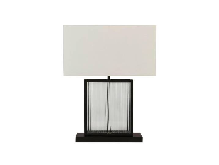 Tischleuchte Clarendon, Schwarz, Weiß, Metall, Kunststoff, Glas, 40x53x20 cm, Schnurschalter, Lampen & Leuchten, Innenbeleuchtung, Tischlampen, Tischlampen