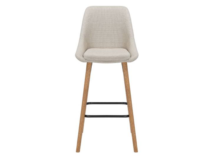 Chaise snack en tissu crème pied chêne
