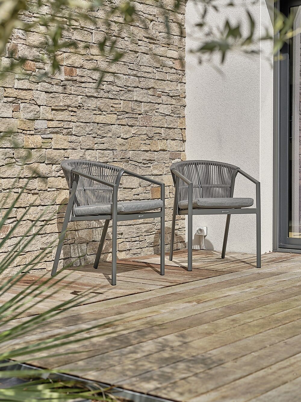 REMARQUABLE Lot de 2 fauteuils de jardin Noir 62x79x56cm