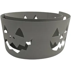 zaun|zu® Sichtschutzstreifen Halloween `Jack O` – Gruselige Kürbisfratzen Steingrau 2,55m