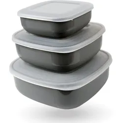 Bestgoodies Vorratsdosen 3er Set "Eckig" Grau
