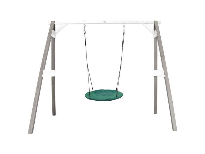 Nestschaukel, Grau, Grün, Weiss, Metall, Holz, Kunststoff, Hemlocktanne, 254x207x160 cm, Freizeit & Co, Outdoor-Spielzeug, Schaukel