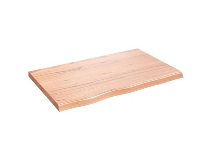KLGBNCVE Massivholz Eiche Tischplatte 80x50 cm Behandelt Naturkante, Handgefertigt, Vielseitig Kombinierbar, Sofort Einsatzbereit