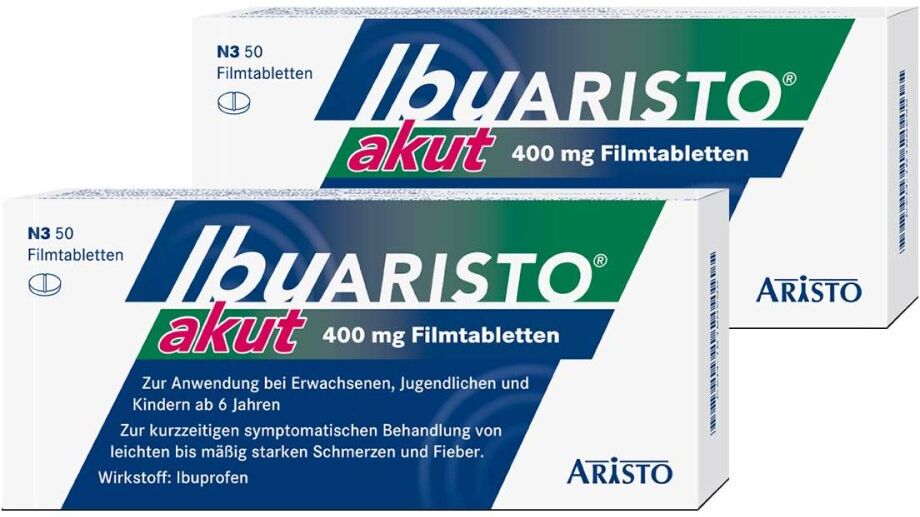 Ibuprofen Ibuaristo akut 400 mg Filmtabletten gegen Schmerzen