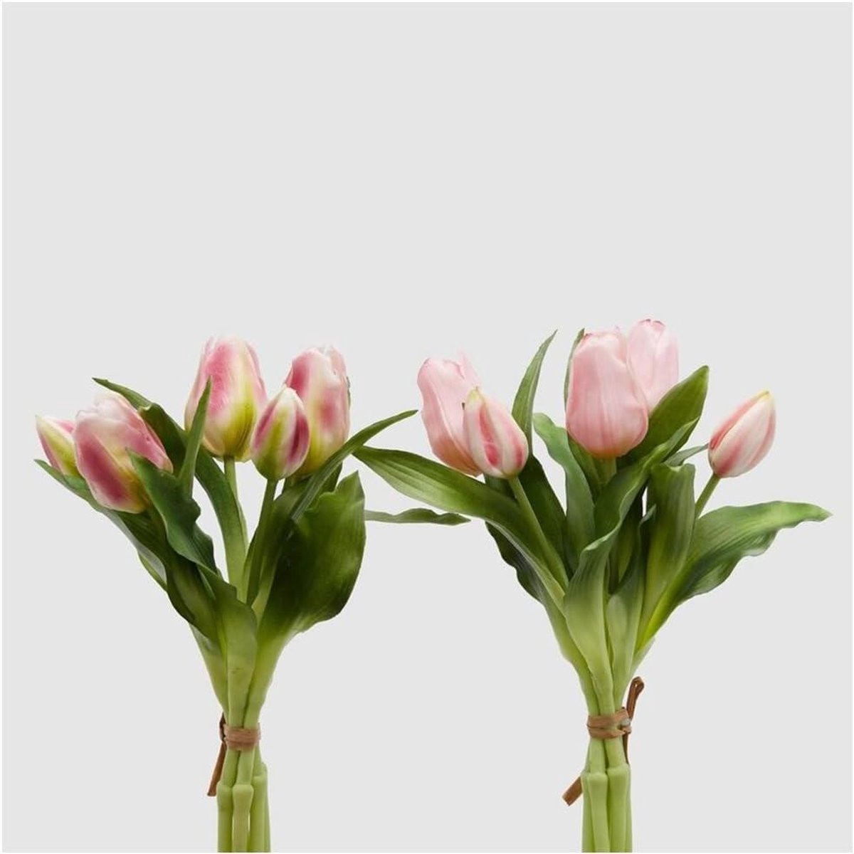 Realistisch Kunsttulpen Boeket Roze - Hoogte: 28 cm