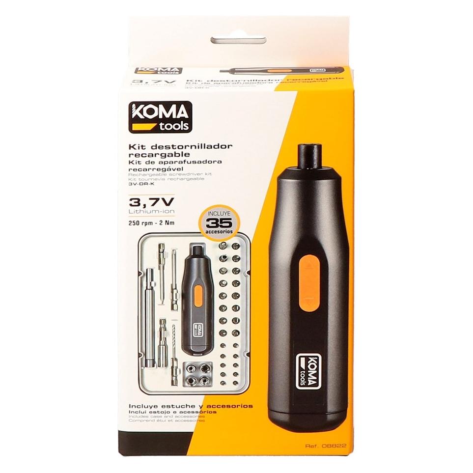Koma Tools Akku-Schraubendreher-Set 3,7 V mit 35 Aufsätzen (Innensechskant) (78009303)