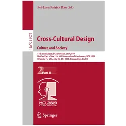 Cross-Cultural Design. Culture and Society, Fachbücher