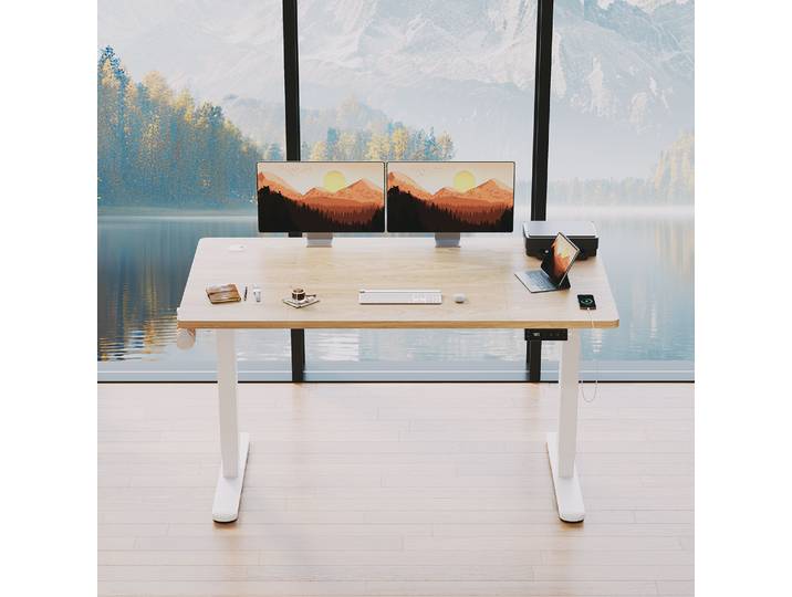 Bureau réglable en hauteur Devoko 160x80 cm, bureau debout stable à hauteur réglable électriquement