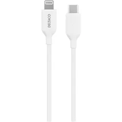 Deltaco Lightning cable USB-C - Lightning, 2m, Apple C94 chipset FSC-labeled package, white (2 m, USB 2.0), USB Kabel
