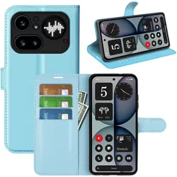 Cover-Discount Nothing Phone (4a) Pro - Leder Etui Hülle (Nothing Phone (4a) Pro), Smartphone Hülle, Blau
