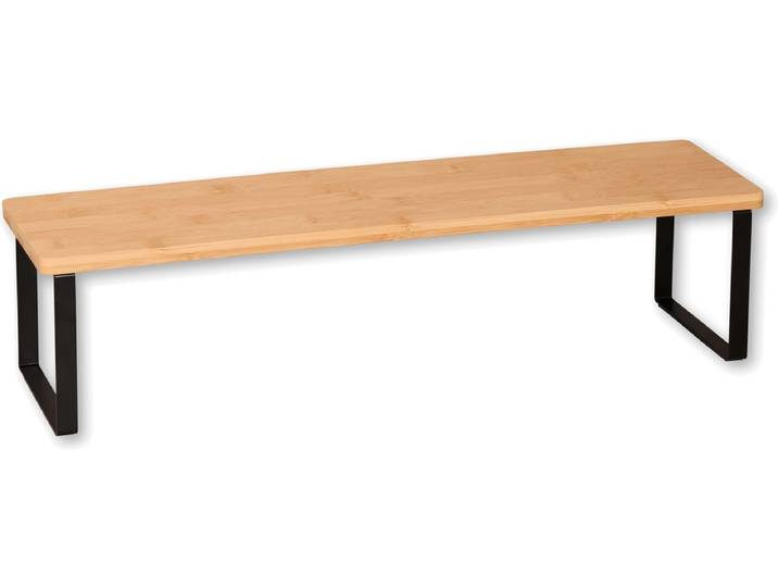 Kesper Keuken aanrecht etagere - 1 niveau - hout/metaal - opzet rekje/organizer - 55 x 15 x 13 cm - verhoger