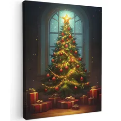 LEINWANDBILD Weihnachtsbaum - Geschenk - Winter Room Decor 30x40 cm