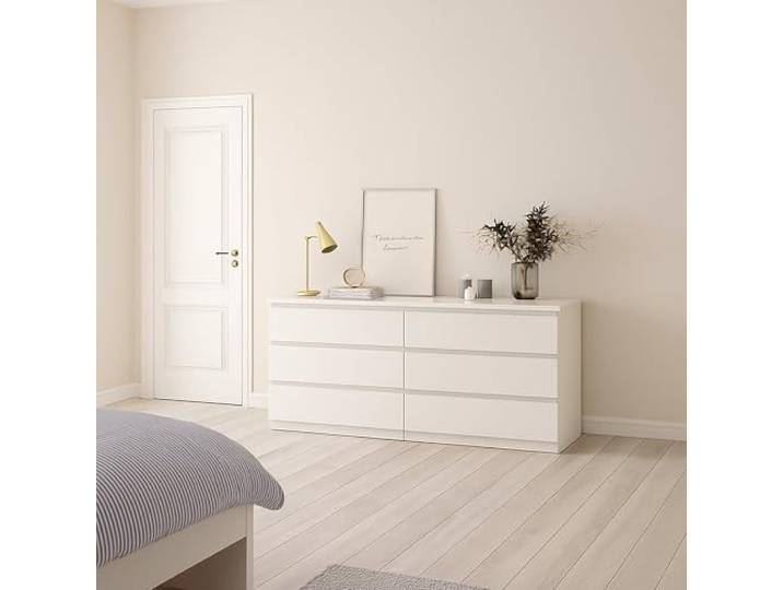 Dmora - Kommode Giselle, Wohnzimmerbuffet, Wohnzimmer-Sideboard, Moderne Küchen-Speisekammer, 154x50 h70 cm, Weiß