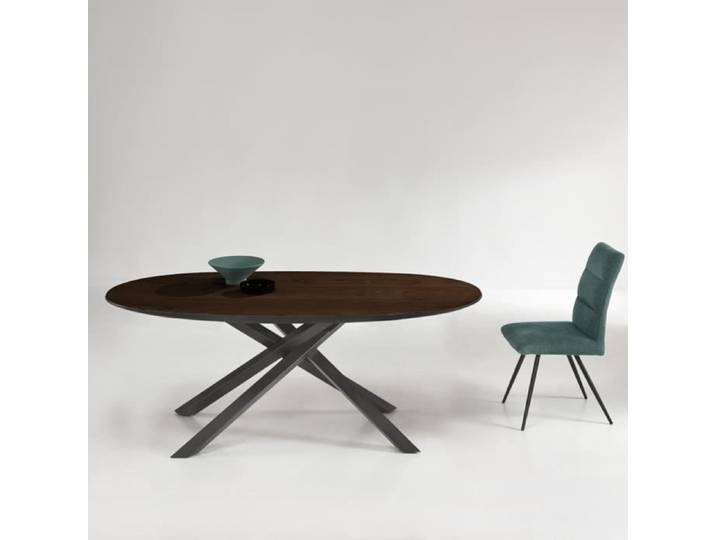 Table fixe en bois - SYD - Ovale - 200 cm - 8 places - Métal laqué