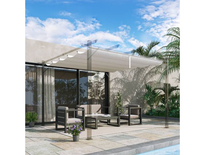 Outsunny Toile de Remplacement Pergola 2,5x2,55m Crème