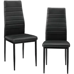 Helloshop26 - 2er-Set Esszimmerstühle stapelbar 96 cm schwarz 03_0005744