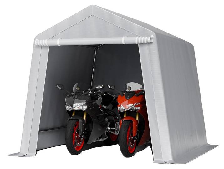 Abri de jardin VEVOR\, 243\,8x243\,8x229cm\, tente de garage en PE\, abri à outils\, garage à vélo\, abri de jardin\, carport\, abri à vélo\, garage de rangement pour moto\, tondeuse à gazon\, vélo\, gris