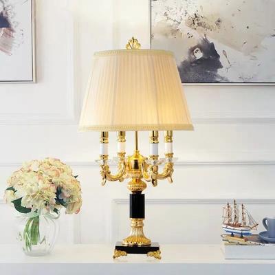 Uplifted Finds High Quality Luxury Black Crystal LED Table Lamp Modern Bedside Light For Bedroom Living Room beige Shades