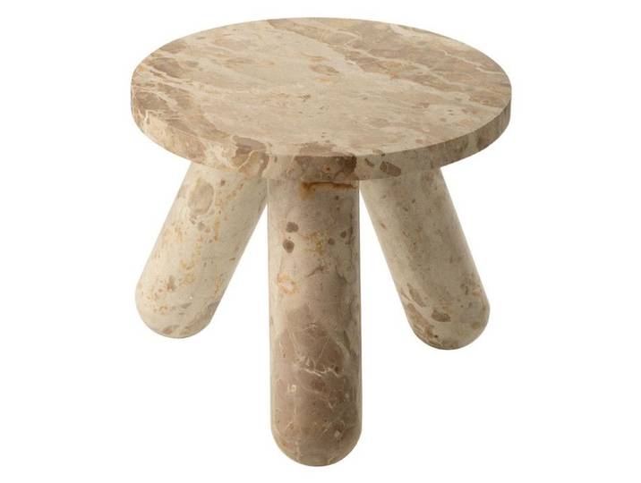 Table d'Appoint en Marbre  Chance  40cm Beige