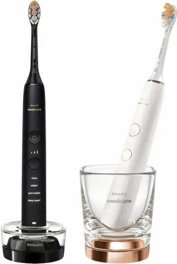 Philips Sonicare DiamondClean HX9914/69, Erwachsener, Schallzahnbürste, Tiefenreinigung, Zahnfleischpflege, Whitening, 62000 Bewegungen pro Minute, Schwarz, Gold, Rose, Oval