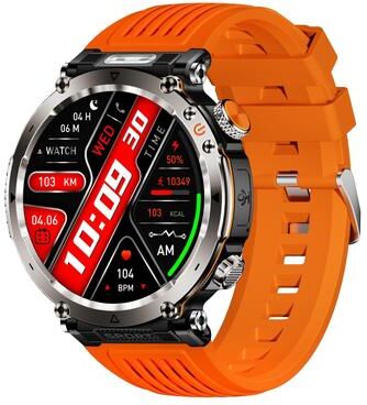 CaseAndConnect HT30 Smart Watch IP68 Waterproof Smartwatch With Bluetooth Calling Flashlight Compass orange