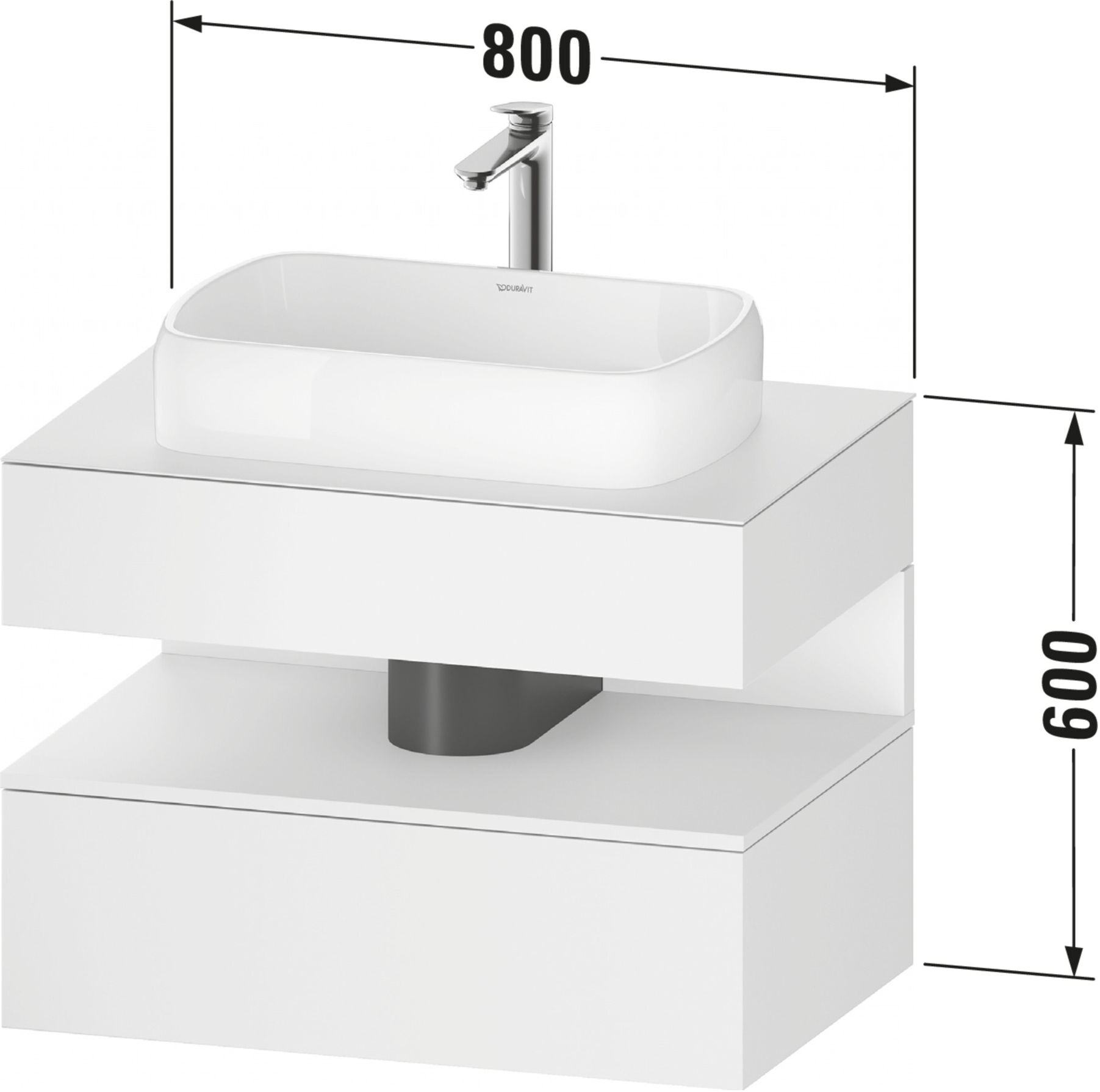 Duravit Waschtischunterschrank Qatego 80x55x60cm, T m, Konsolenpl., Nischenb (QA4730083830010)