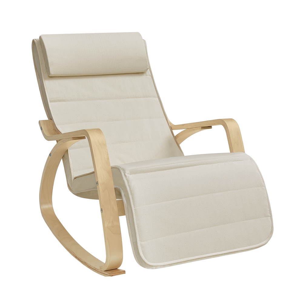 SONGMICS Schaukelstuhl Birkenholz Beige B34LYY10M