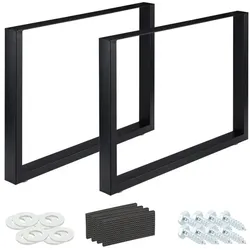 Relaxdays 2er Set Tischkufen schwarz Schwarz