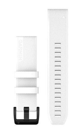 Garmin QuickFit 22-Uhrenarmbänder Weiß mit Teilen aus schwarzem Edelstahl