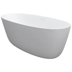 RIHO Oval freistehende Badewanne, SOLIDSurface, 160x72x56,5cm, B129001105, Farbe: Mattweiß