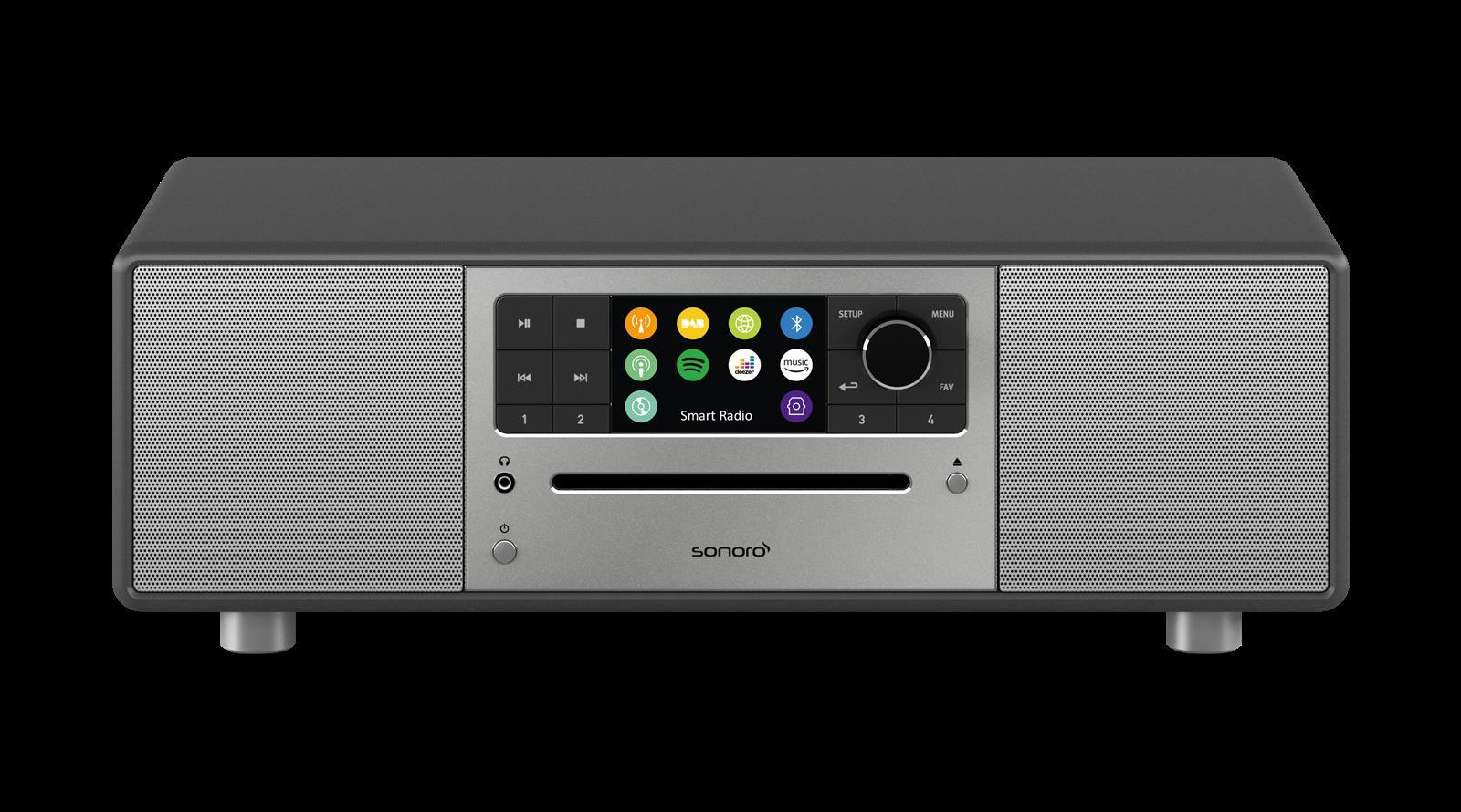 sonoro Kompaktanlage PRESTIGE graphit silber (Internetradio, CD-Player, DAB+ & aptX, Bluetooth)